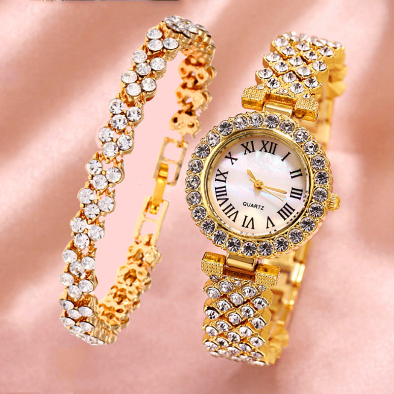 Joelle - Glamour Diamond Look Horloge  + Armband Set