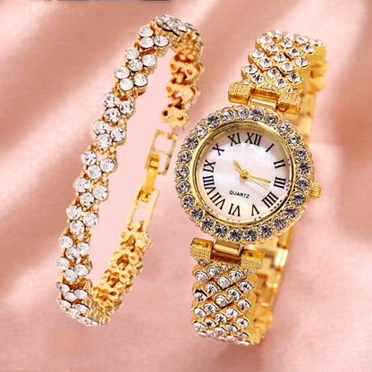 Joelle - Glamour Diamond Look Horloge  + Armband Set