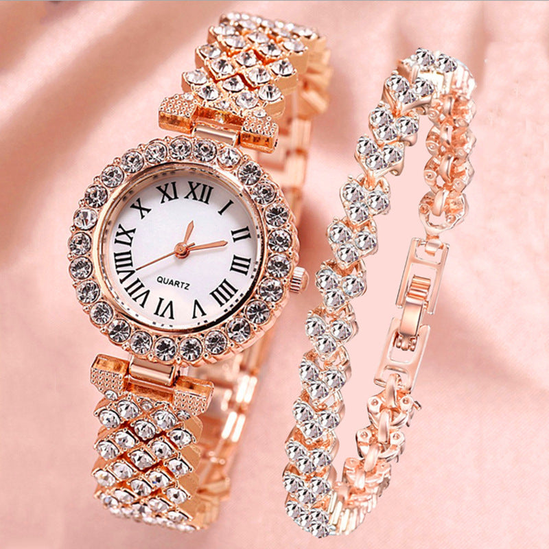 Joelle - Glamour Diamond Look Horloge  + Armband Set