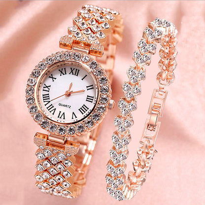 Joelle - Glamour Diamond Look Horloge  + Armband Set