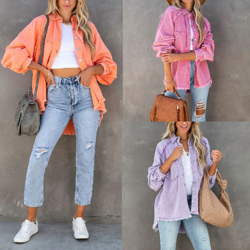 Yvonna - Denim Zomer Jack/Blouse Met Kwastjes