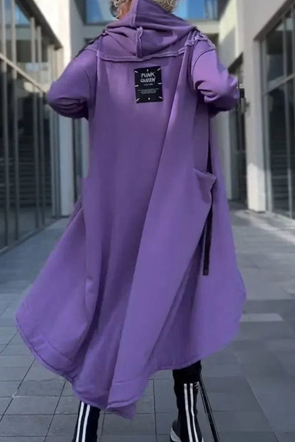 Malou - Lange Hoodie met Ritssluiting