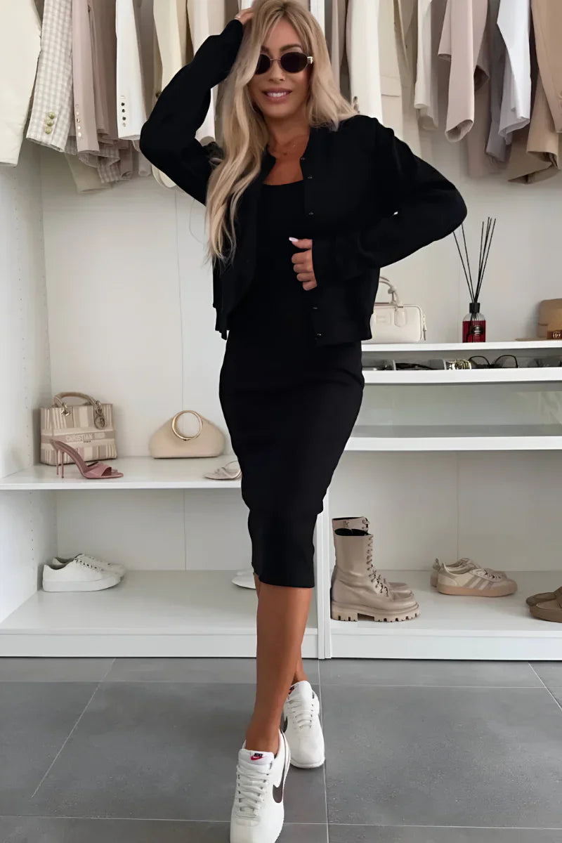 Malu - Comfortabele Midi-Jurk en Vest