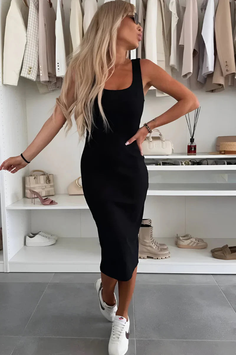 Malu - Comfortabele Midi-Jurk en Vest