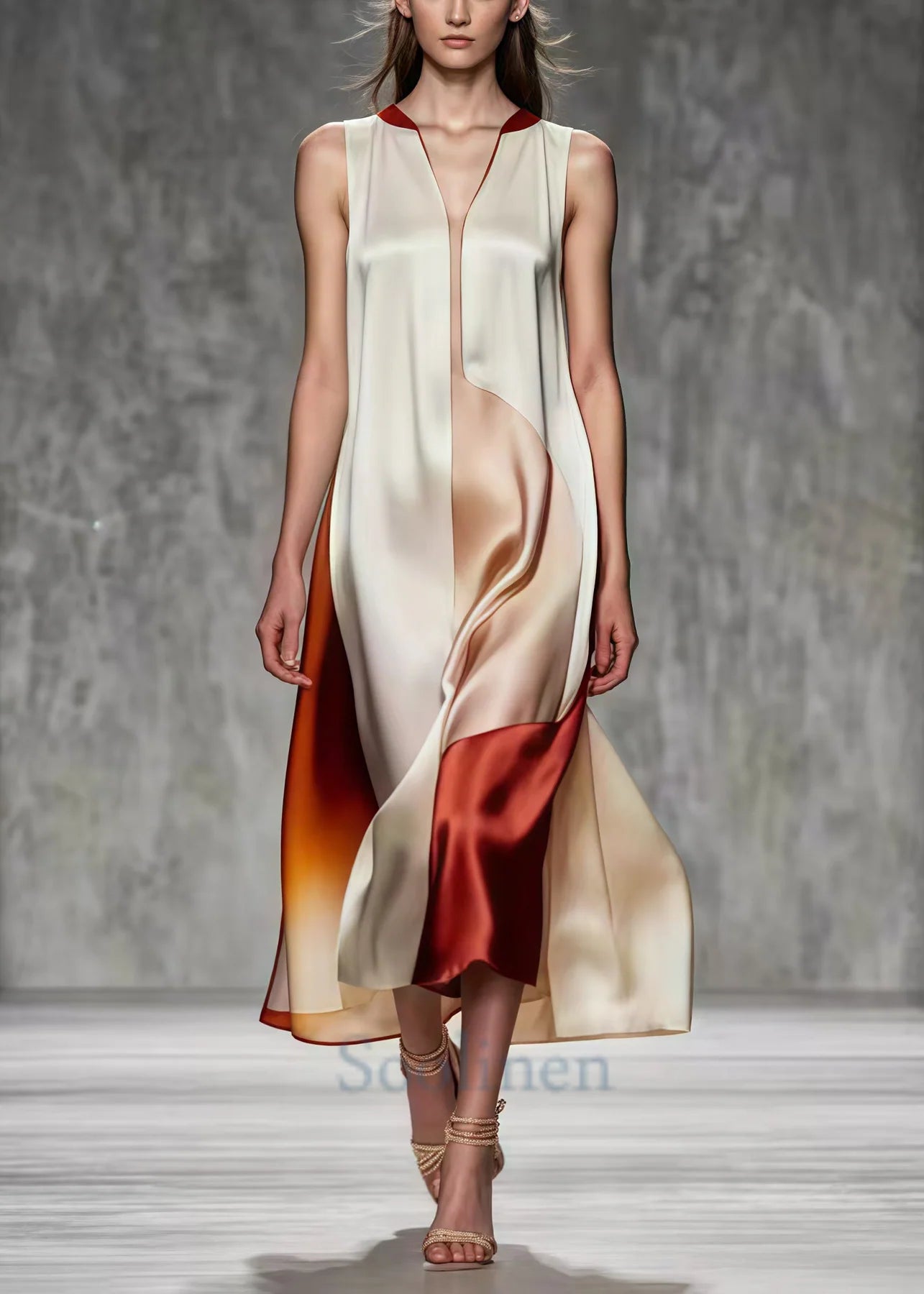 Nova - Elegante Zijde Maxi Jurk