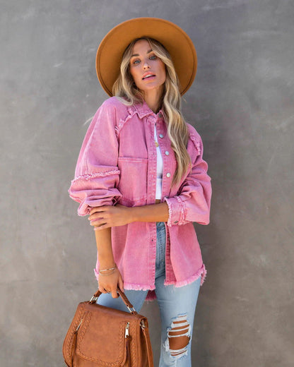 Yvonna - Denim Zomer Jack/Blouse Met Kwastjes