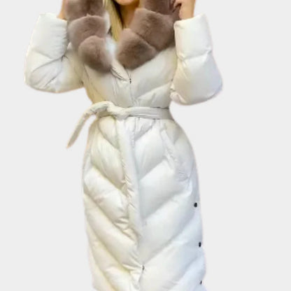 Christina - Manteau d'hiver à col en fourrure